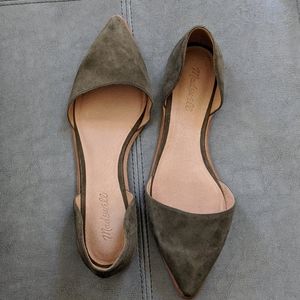 Madewell Green Suede Leather Flat Shoes